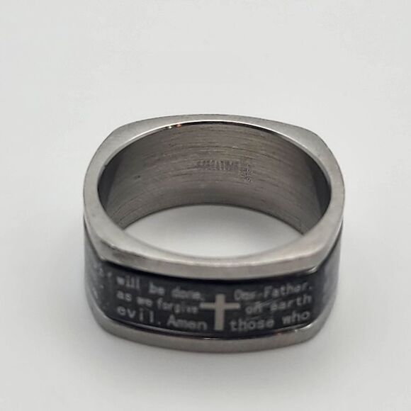 Steeltime Stainless Steel The Lord's Prayer Ring (9) - Picture 5 of 7